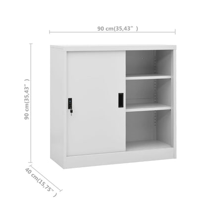 vidaXL Office Cabinet | Light grey | Steel | Medium | Locks | Office Cabinet