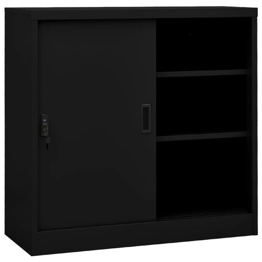 vidaXL Office Cabinet | Black | Steel | 90x40x90 cm | Filing Cabinet