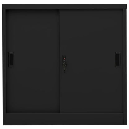 vidaXL Office Cabinet | Black | Steel | 90x40x90 cm | Filing Cabinet