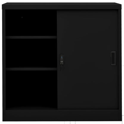 vidaXL Office Cabinet | Black | Steel | 90x40x90 cm | Filing Cabinet