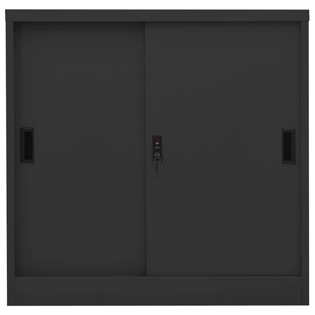 vidaXL Office Cabinet with Sliding Door Anthracite 90x40x90 cm Steel