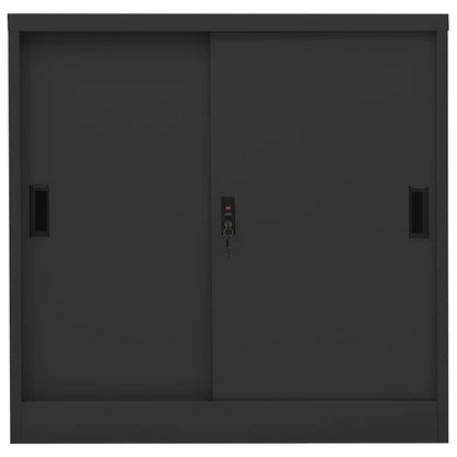 vidaXL Office Cabinet with Sliding Door Anthracite 90x40x90 cm Steel