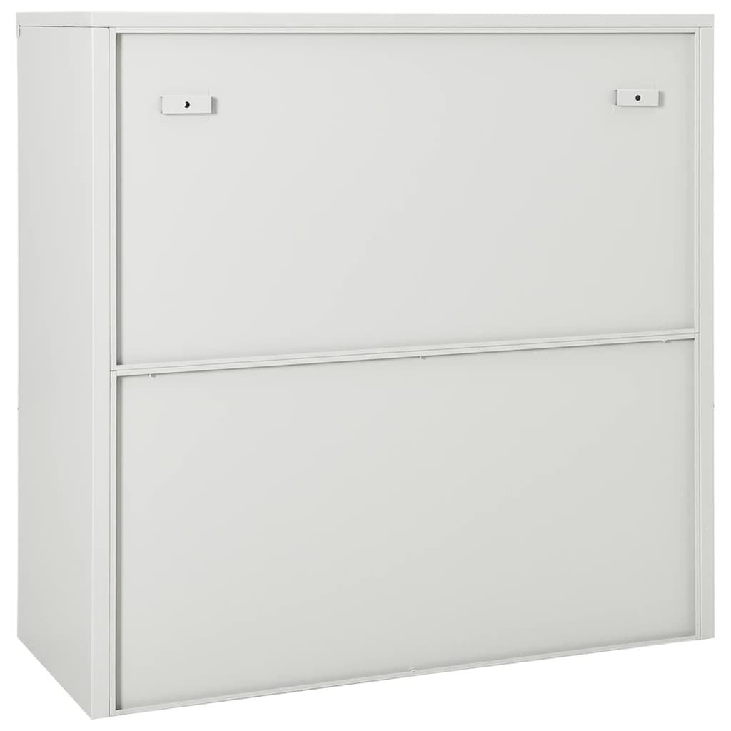 vidaXL Sliding Door Cabinet | Light grey | Steel, tempered glass | Medium