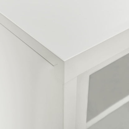 vidaXL Sliding Door Cabinet | Light grey | Steel, tempered glass | Medium