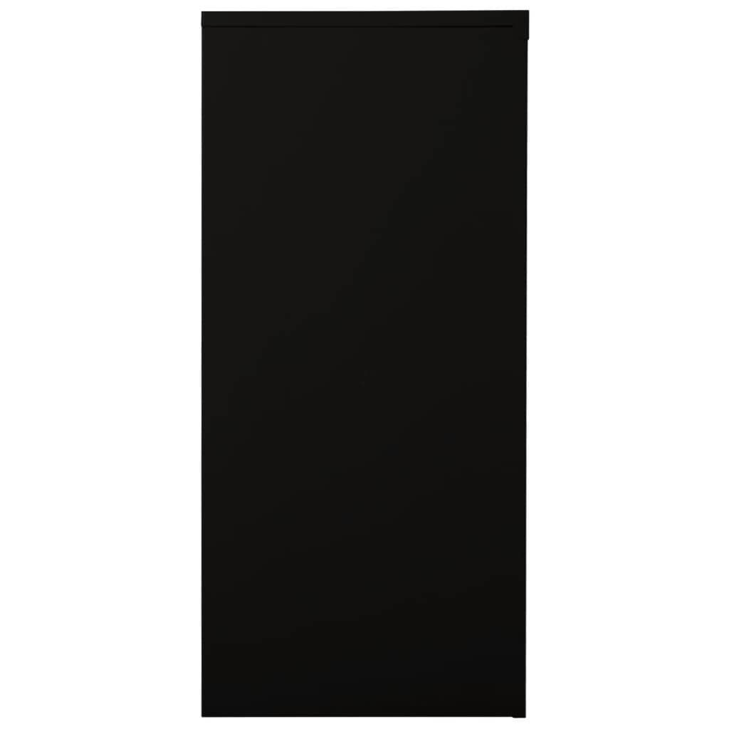 vidaXL Sliding Door Cabinet | Black | Steel, Tempered Glass | Medium