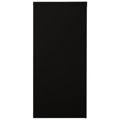 vidaXL Sliding Door Cabinet | Black | Steel, Tempered Glass | Medium