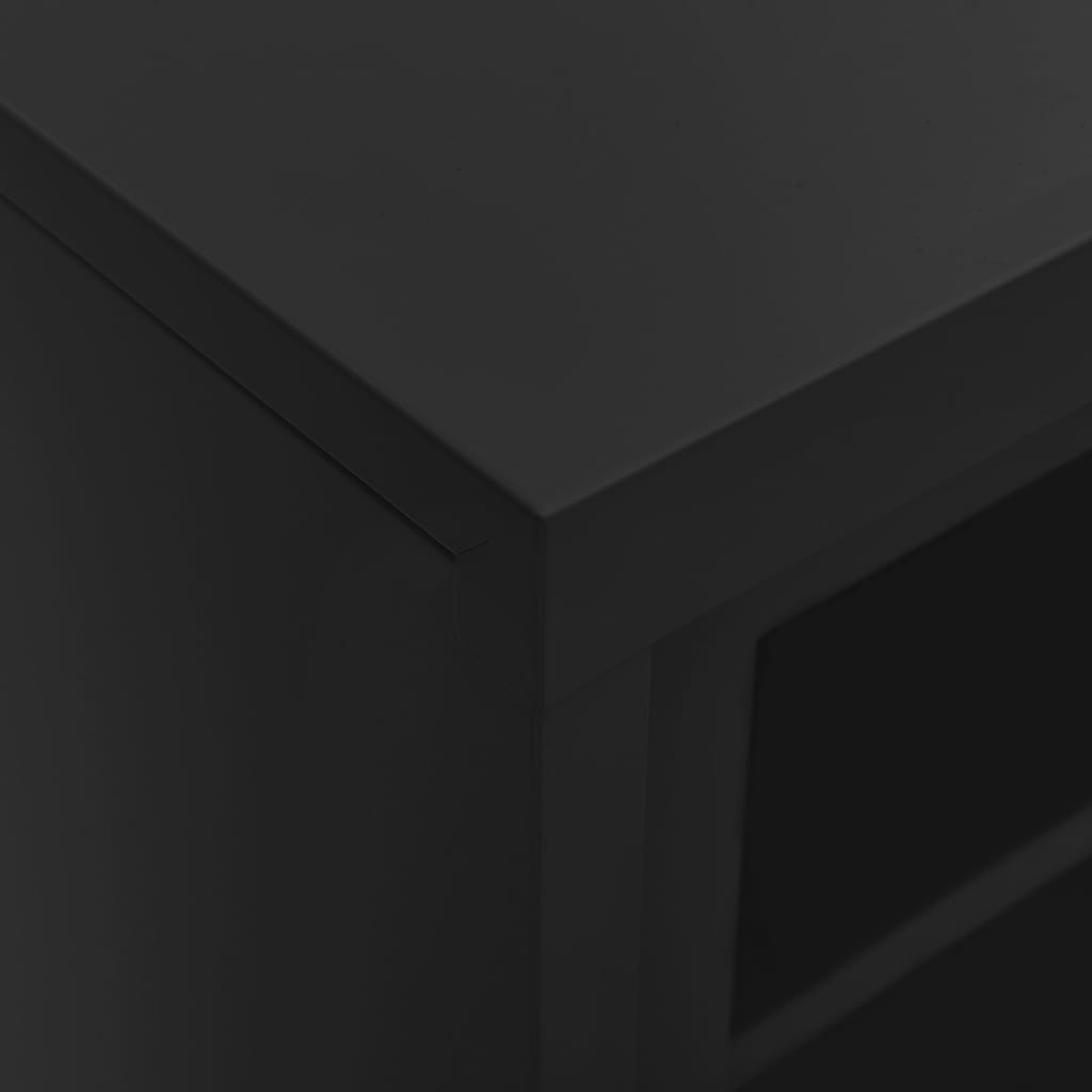 vidaXL Sliding Door Cabinet | Anthracite | Steel, tempered glass
