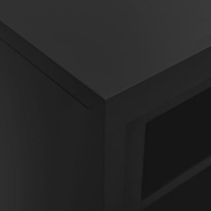 vidaXL Sliding Door Cabinet | Anthracite | Steel, tempered glass