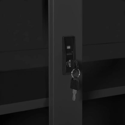 vidaXL Sliding Door Cabinet | Anthracite | Steel, tempered glass