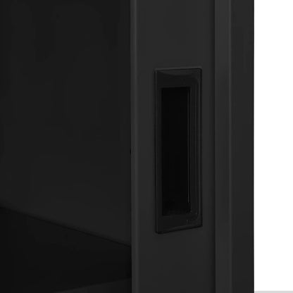 vidaXL Sliding Door Cabinet | Anthracite | Steel, tempered glass