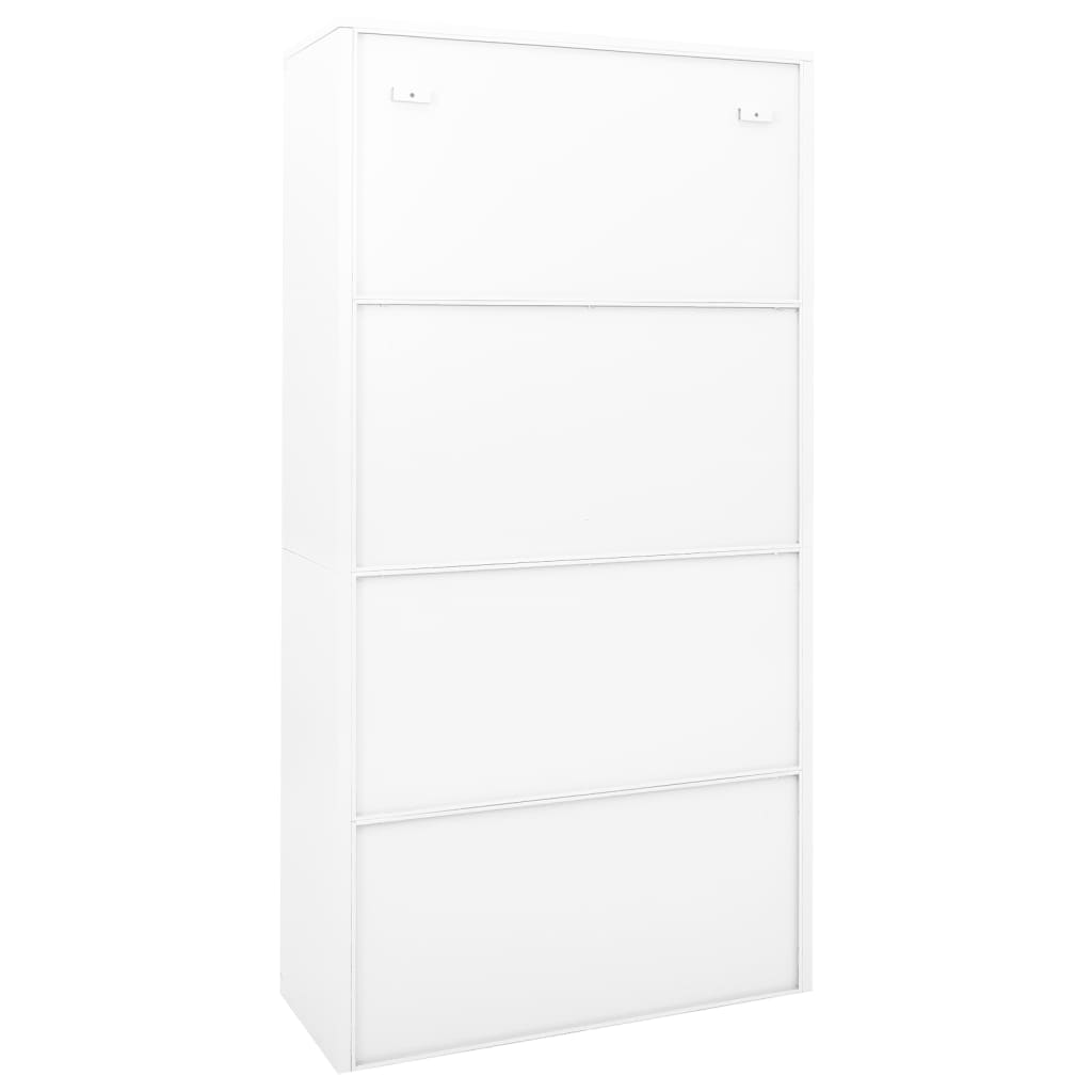 vidaXL Office Cabinet | White | Steel | 90x40x180 cm | Sliding Components