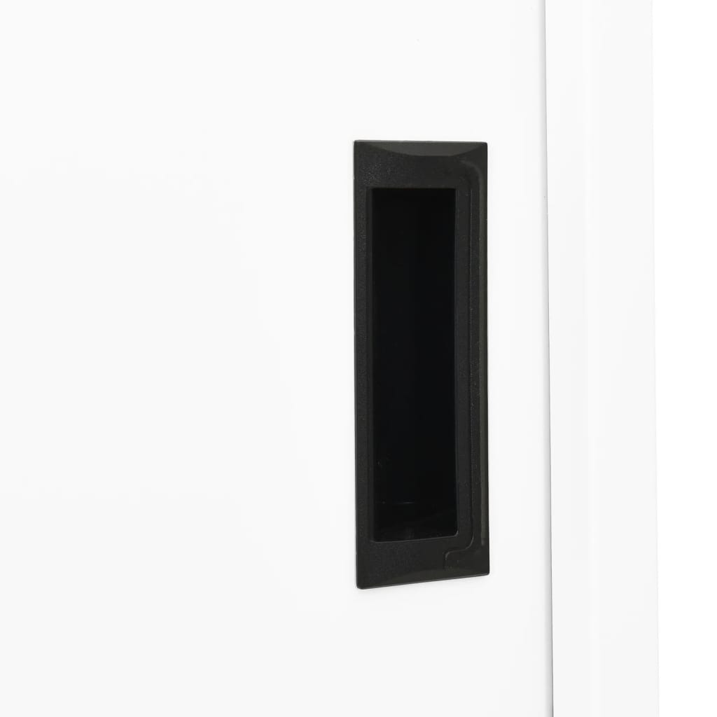 vidaXL Office Cabinet | White | Steel | 90x40x180 cm | Sliding Components