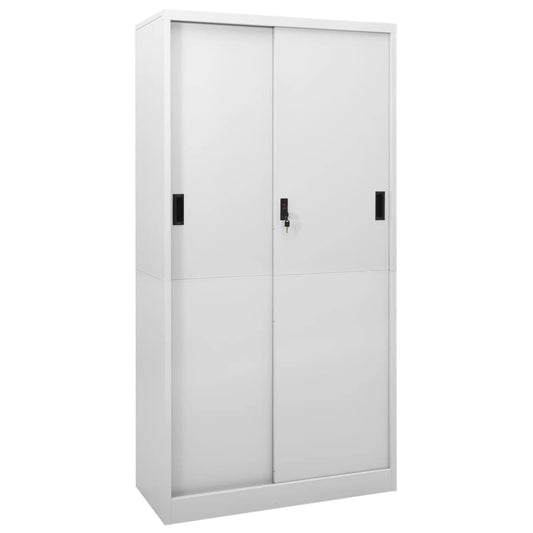 vidaXL Office Cabinet | Light Grey | Steel | Large | Office Cabinet