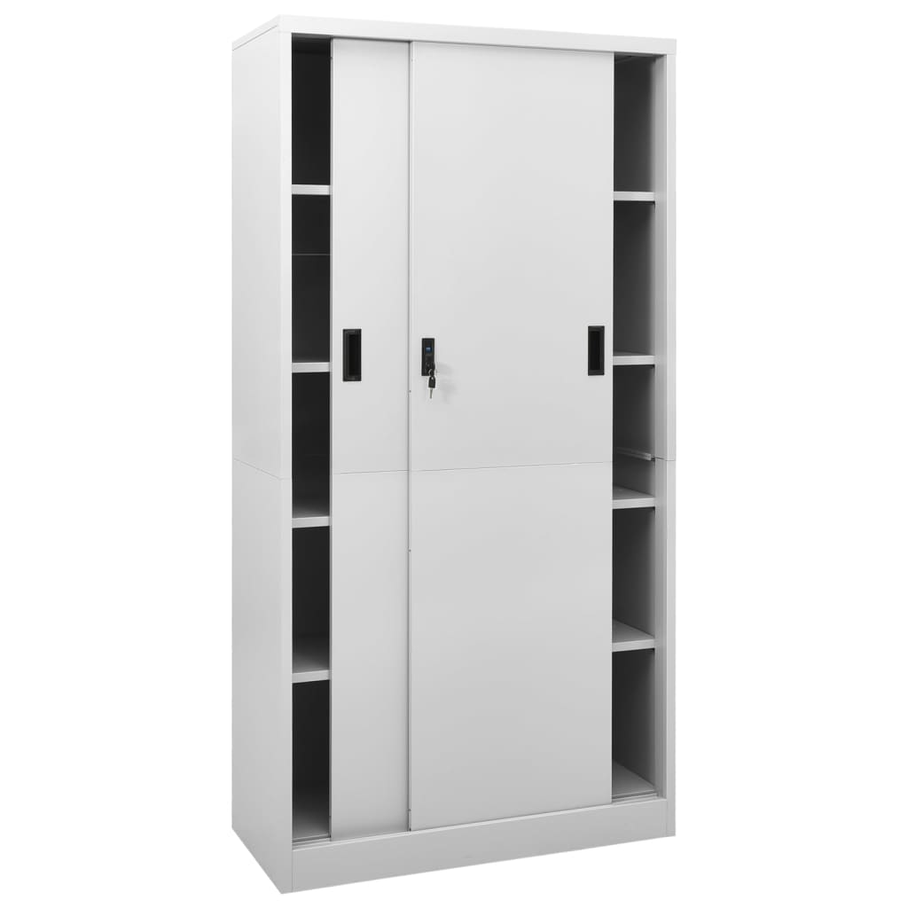 vidaXL Office Cabinet | Light Grey | Steel | Large | Office Cabinet