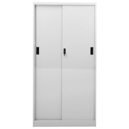vidaXL Office Cabinet | Light Grey | Steel | Large | Office Cabinet