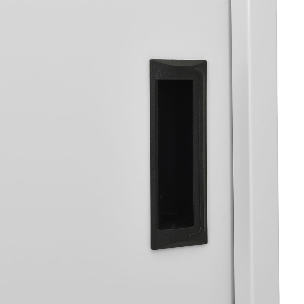 vidaXL Office Cabinet | Light Grey | Steel | Large | Office Cabinet