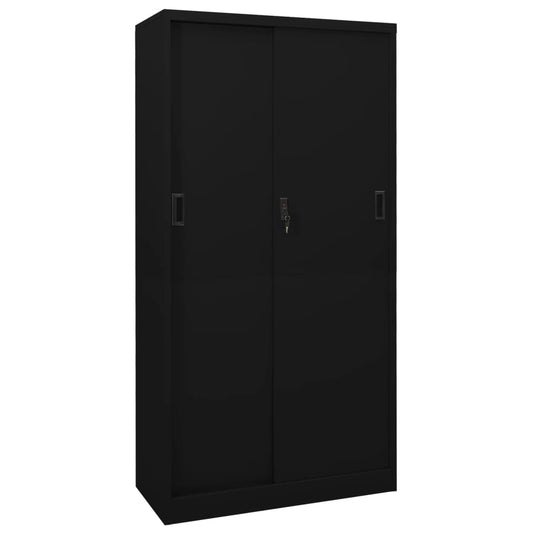vidaXL Office Cabinet | Black | Steel | Large | Height-Adjustable Shelves