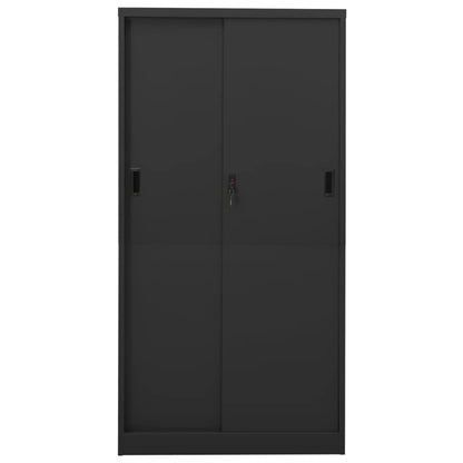 vidaXL Office Cabinet with Sliding Door Anthracite 90x40x180 cm Steel