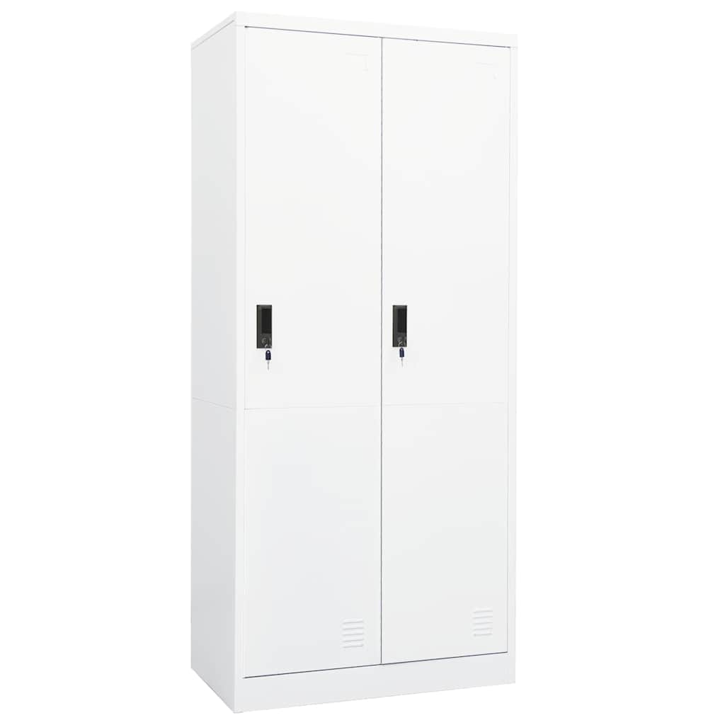 335966 vidaXL Wardrobe White 80x50x180 cm Steel