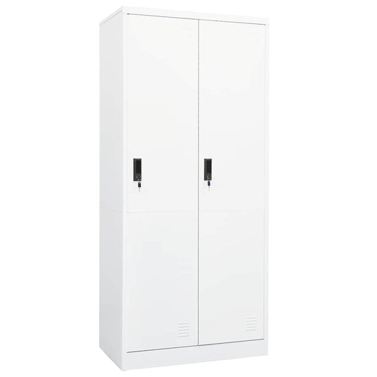 335966 vidaXL Wardrobe White 80x50x180 cm Steel