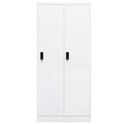335966 vidaXL Wardrobe White 80x50x180 cm Steel