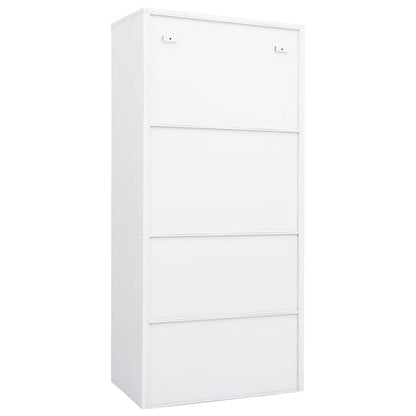335966 vidaXL Wardrobe White 80x50x180 cm Steel