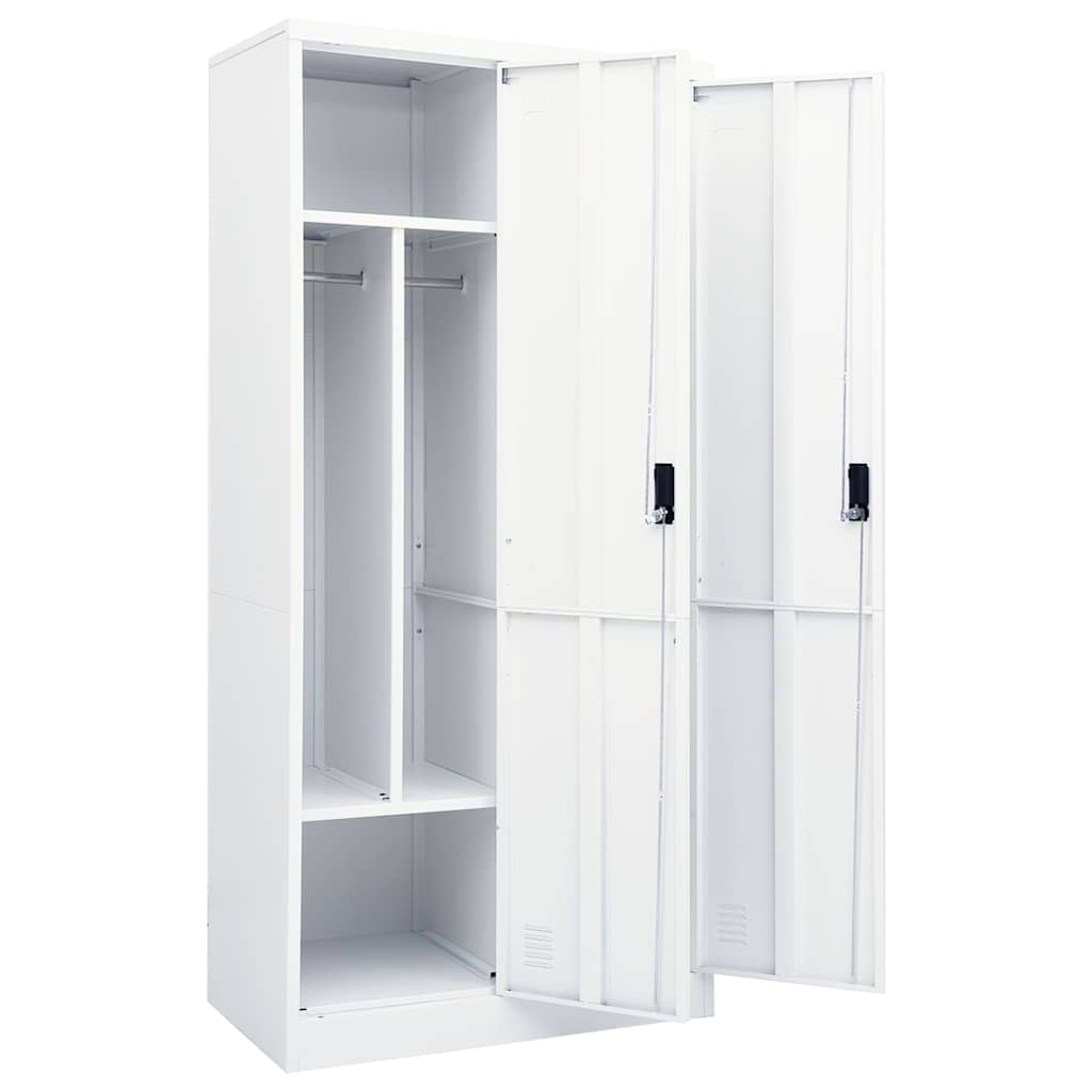335966 vidaXL Wardrobe White 80x50x180 cm Steel