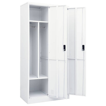 335966 vidaXL Wardrobe White 80x50x180 cm Steel