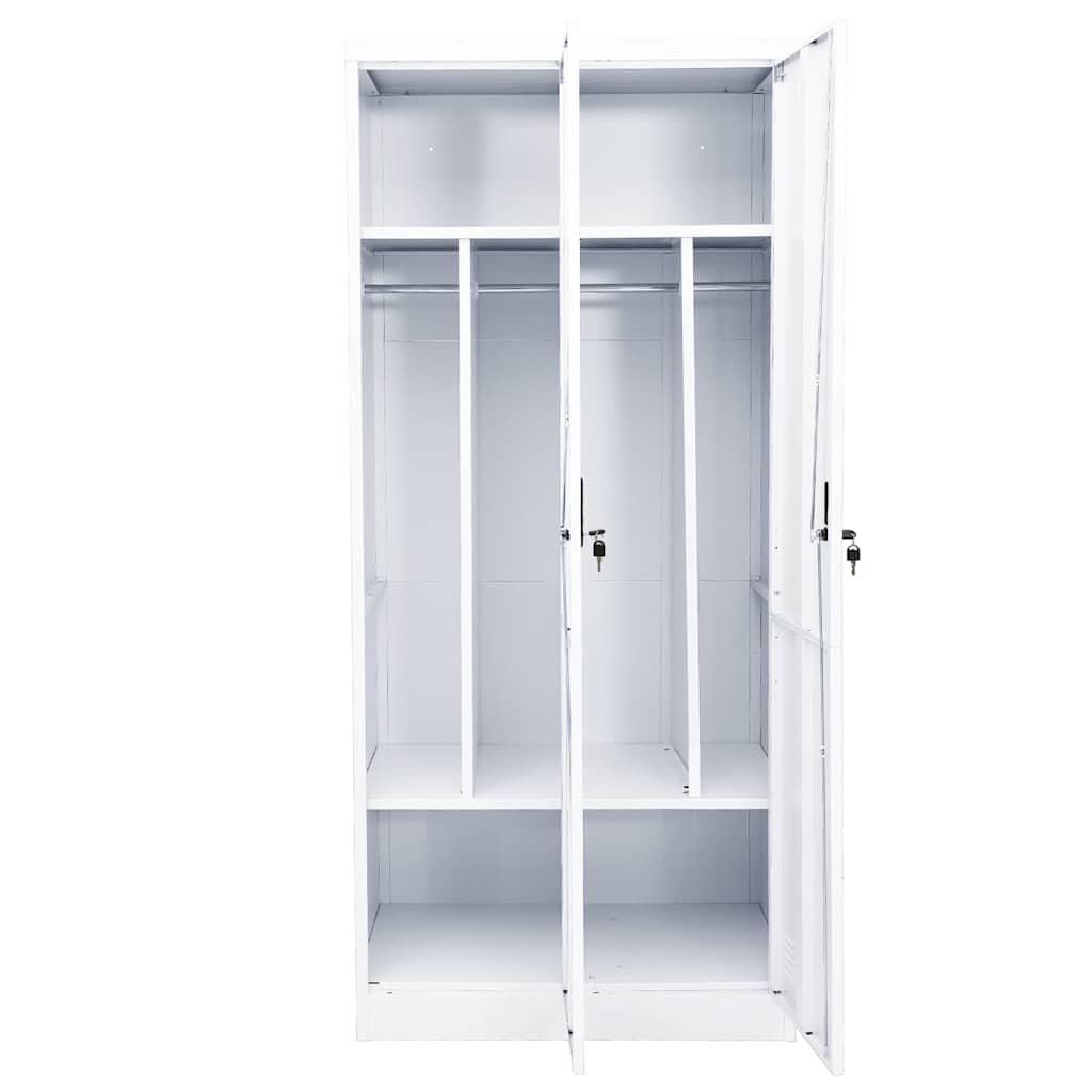 335966 vidaXL Wardrobe White 80x50x180 cm Steel