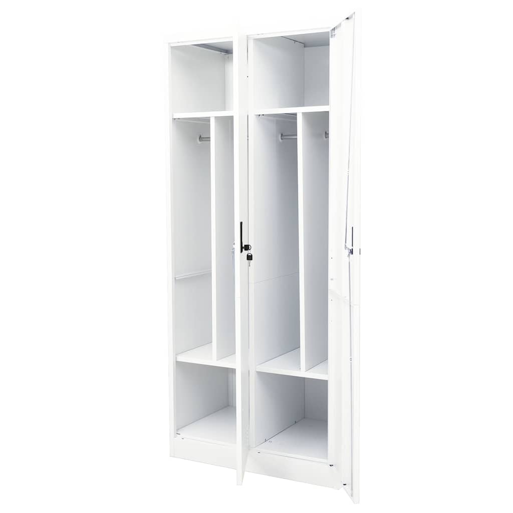335966 vidaXL Wardrobe White 80x50x180 cm Steel