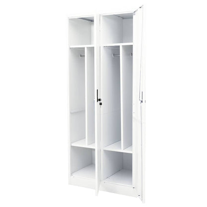 335966 vidaXL Wardrobe White 80x50x180 cm Steel