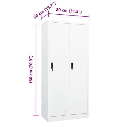 335966 vidaXL Wardrobe White 80x50x180 cm Steel