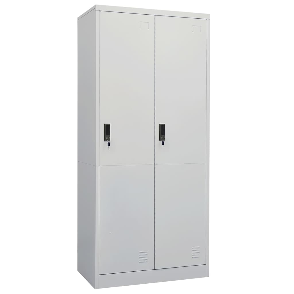 335967 vidaXL Wardrobe Light Grey 80x50x180 cm Steel