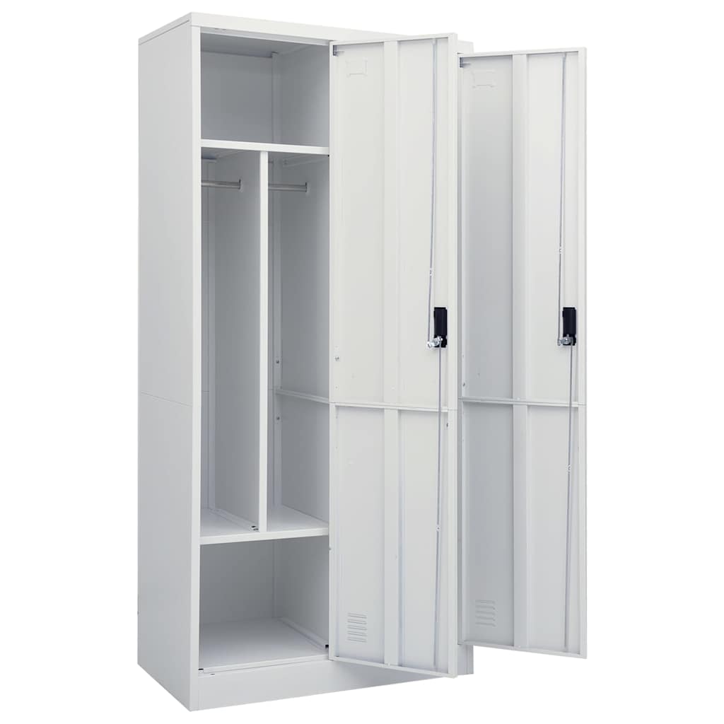 335967 vidaXL Wardrobe Light Grey 80x50x180 cm Steel