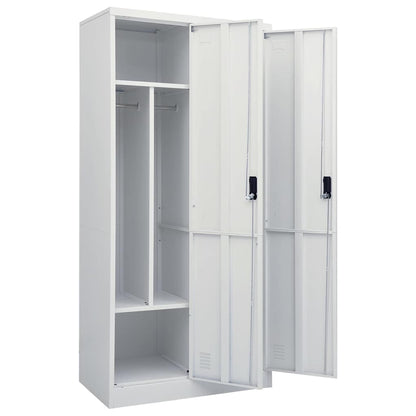 335967 vidaXL Wardrobe Light Grey 80x50x180 cm Steel