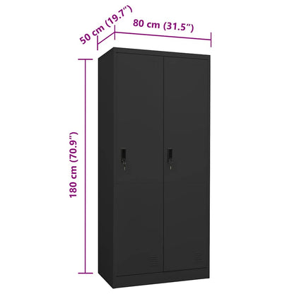 335969 vidaXL Wardrobe Anthracite 80x50x180 cm Steel