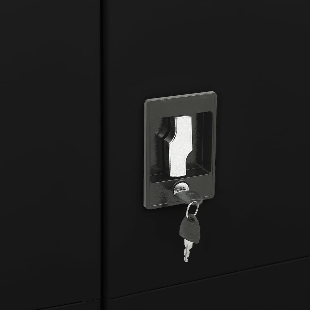vidaXL Locker Cabinet Black 90x40x180 cm Steel