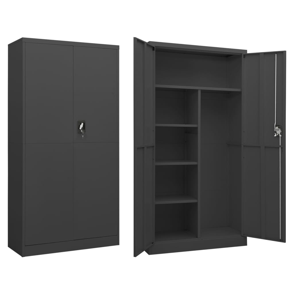 vidaXL Locker Cabinet | Anthracite | Steel | Locker Cabinet | Rectangular
