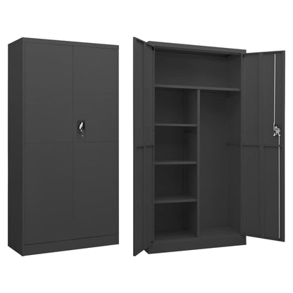 vidaXL Locker Cabinet | Anthracite | Steel | Locker Cabinet | Rectangular