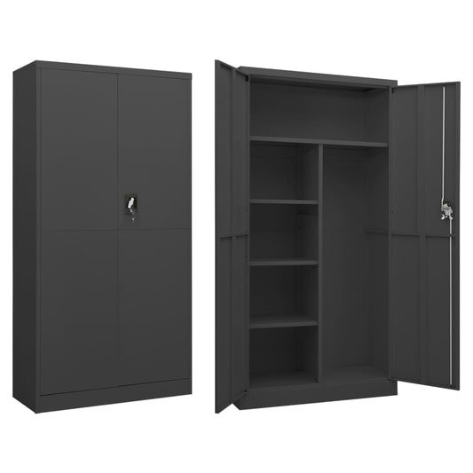 vidaXL Locker Cabinet | Anthracite | Steel | Locker Cabinet | Rectangular