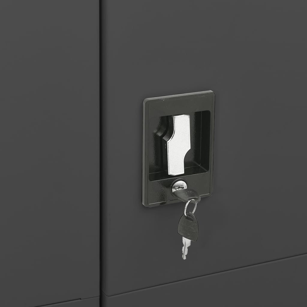 vidaXL Locker Cabinet | Anthracite | Steel | Locker Cabinet | Rectangular