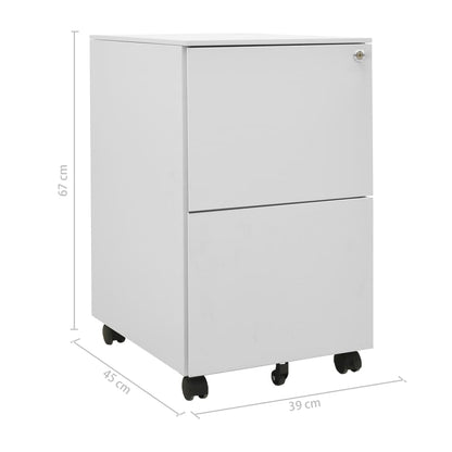 vidaXL File Cabinet | Light grey | Steel | 39x45x67 cm | File Cabinet