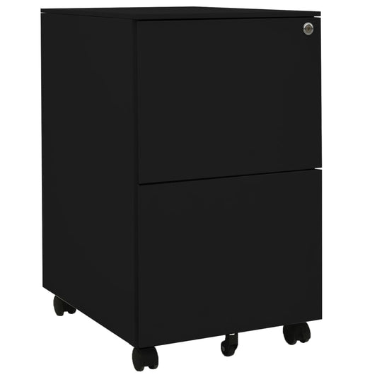 vidaXL File Cabinet | Black | Steel | 39x45x67 cm | File Cabinet | Rectangular