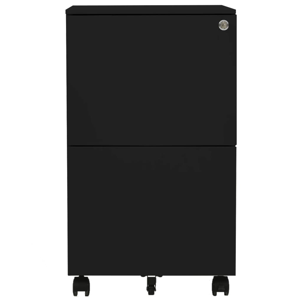 vidaXL File Cabinet | Black | Steel | 39x45x67 cm | File Cabinet | Rectangular
