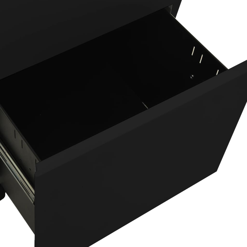 vidaXL File Cabinet | Black | Steel | 39x45x67 cm | File Cabinet | Rectangular