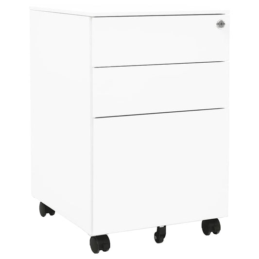 vidaXL File Cabinet | White | Steel | Standard | Filing Cabinet | Rectangular