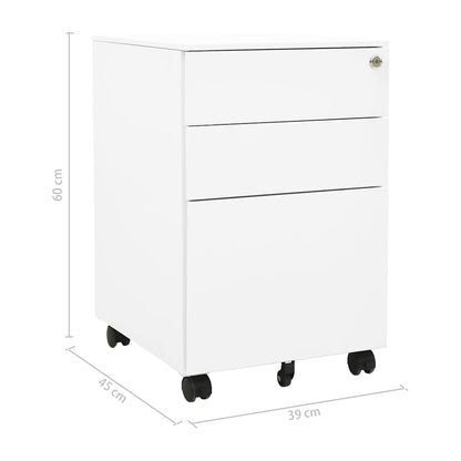 vidaXL File Cabinet | White | Steel | Standard | Filing Cabinet | Rectangular