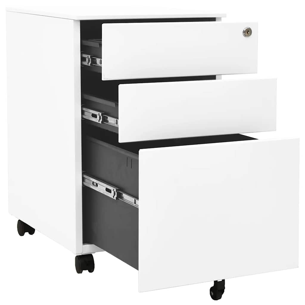 vidaXL File Cabinet | White | Steel | Standard | Filing Cabinet | Rectangular