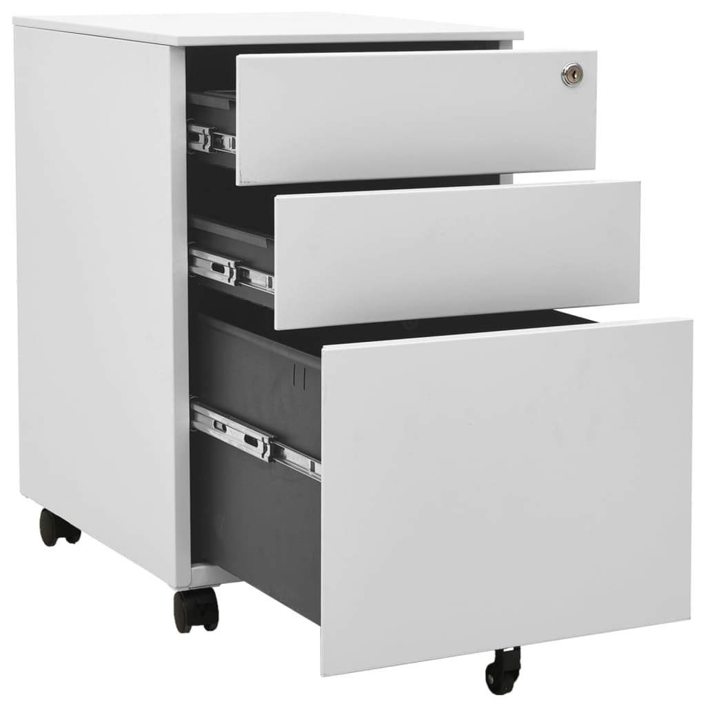 vidaXL Mobile File Cabinet Light Grey 39x45x60 cm Steel