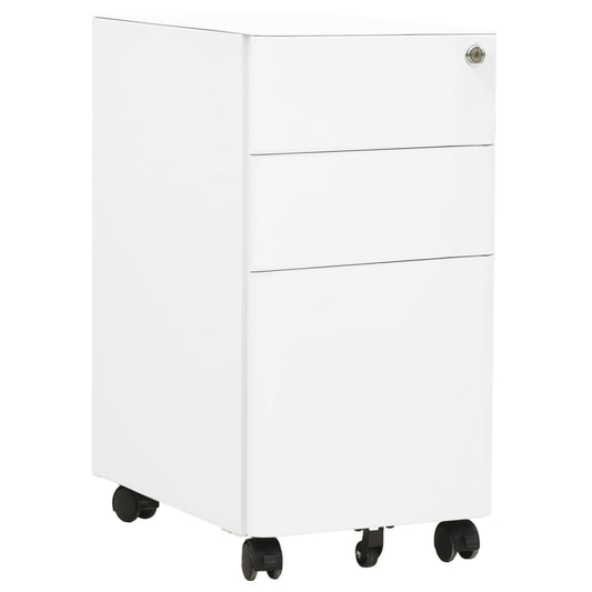 vidaXL File Cabinet | White | Steel | Small | Locks | File Cabinet | Rectangular